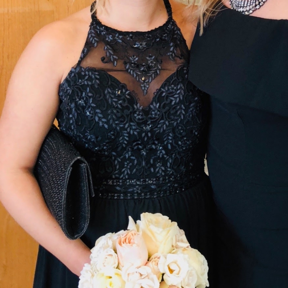 Mori Lee Black Bridesmaid Dress